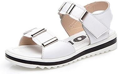 Banihe Anti-skid Cute Leather Little Big Girls Sandals for Kids White 35 3.5 M US Big Kid