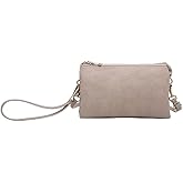 JEN & CO. Riley Vegan Leather Crossbody Bag for Women, Dark Pink - Small Clutch or Purse, Wallet Bags, Wristlet & Strap