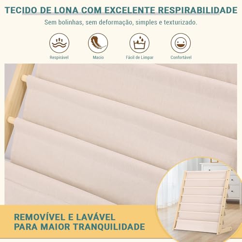 Estante, Capacidade de 7 Camadas, Estante para Livros, Prateleira, Prateleira para Livros, Cor Original Da Madeira