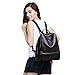Jack&Chris Backpack Purse Real Leather Backpack Shoulder Bag for Women (black204)