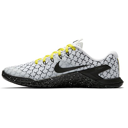 NIKE Women's Metcon 4 X Training Shoes (9.5, White/Black/Yellow)
