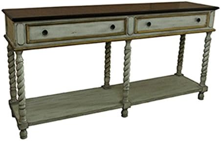 Crestview Wood Console Tables Cvfzr1869 Livingston Textured Twist Console With Wood Top 72 X 36 X 17 Inches Brown