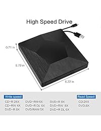 MMUSC - Unidad externa de CD y DVD, tipo C USB 3.0, grabadora externa de CD y DVD portátil, grabadora de regrabador, reproductor de discos ópticos USB de alta velocidad, compatible con Mac MacBook Pro Air iMac  Laptop Windows10