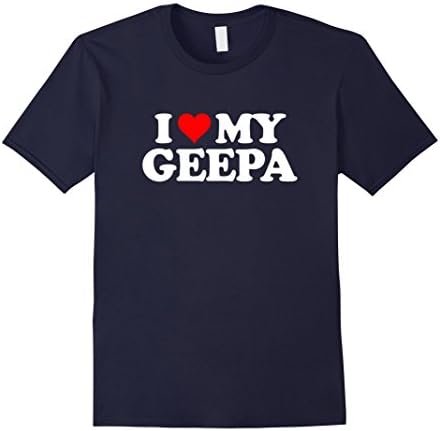 Men's I Love My Geepa T Shirt - Heart Funny Fun Gift Tee XL Navy