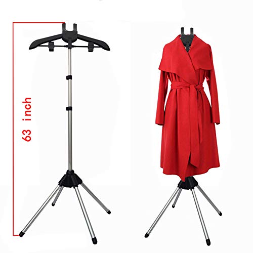 Exttlliy Garment & Drying Rack Garment Hanger/Drying Rack/Handheld Clothes Steamer Holder Ironing Steamer Bracket Telescopic Folding Hanger (Black) - Thumbnail 6
