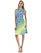 PattyBoutik Women Keyhole Back A-Line Dress (Blue, Green and Yellow 22 Medium)