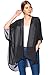 Modern Kiwi Solid Sheer Chiffon Kimono Cardigan Black One Size