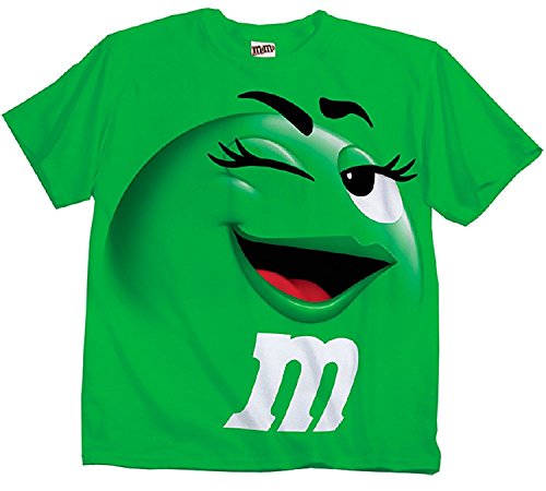 M&M M&M's Candy Silly Character Face T-Shirt (XXX-Large, Green)