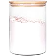 CZFWin Glass Flour Container with Airtight Bamboo Lid, Large Glass Food Jar with Wooden Lid for Storage Flour, Sugar, Cookies, Rice, Coffee Beans and etc (3L)