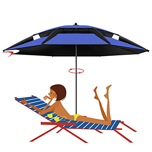 Outech Sonnenschirm, Terrassenschirm Im Freien, Tragbarer Gartenschirm Mit Regenschirm, Mit Verdickten Rippen, UV-Schutz…