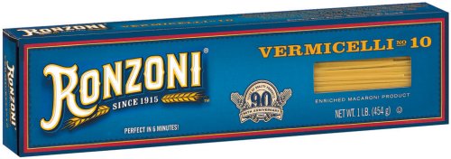 Ronzoni Vermicelli Pasta 16 oz - Kosher, Low Fat, Sodium & Cholesterol Free - Simply Perfect Italian Pasta