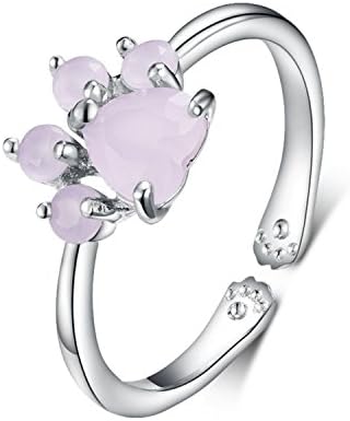 Viola Tricolor Cat Paw Ring,Bracelet,Necklace,Earring Women Girls Rose Gold Silver Adjustable Jewelry