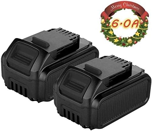 2Pack 20 Volt 6.0Ah Replacement for Dewalt 20V Lithium-ion Battery Max DCB200 DCB201 DCB203 DCB204 DCB205 DCB206 DCB207 Cordless Power Tools