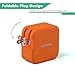 Lumsing Dual USB wall charger compact travel charging hub with Foldable Power Adapter for iPhone iPad Samsung Galaxy Smartphones Tablets(Orange)