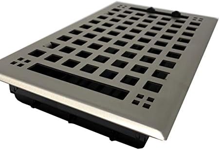Madelyn Carter Artisan Brushed Nickel Wall and Flooring Vent Covers (Metal Core) 4″ x 12″ (5.5″ x 13.5″ Face)