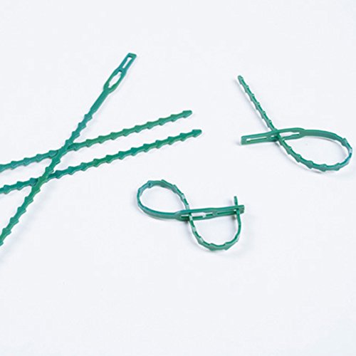 Exttlliy Plastic Reusable Adjustable Garden Plant Twist Tie Gardening Flexible Vines Tie for Garden Home Use Green (10Pcs)