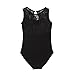 Gsha Girls Sleeveless Lace Ballet Dancewear Leotard Gymnastics Tops Costumes, Black, 150/11-12Y