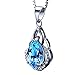 2017 Serenity Natural TOPAZ stone crystal pendant,S925 Sterling Silver Necklace Platinum Plated 18