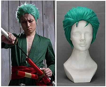 Amazon Co Jp Janpaneseアニメワンピーススリックバックグリーン ウィッグショートレイヤーロロノアゾログリーンヘアコミックコスプレ衣装送料無料ワンサイズゾロ ビューティー