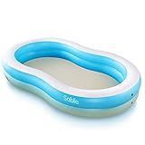 Sable Inflatable Pool, Swimming Family Size Kiddie Blow Up Pool, 103 x 63 x 18 in, Easy Set Up, for Ages 3+