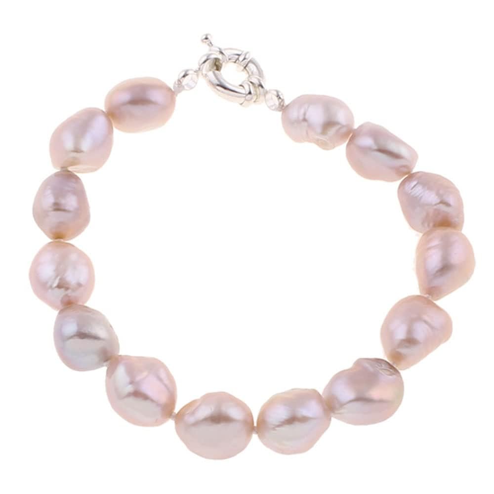 Treasure Bay 9-10mm Natural Freshwater Pearl Bracelet (Purple)