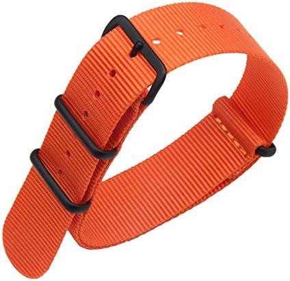 FOUUA Watch Bands Nylon Black Buckle NATO Style Choice of Color, Length & Width 20mm 22mm Replacement Ballistic Straps for Men Women