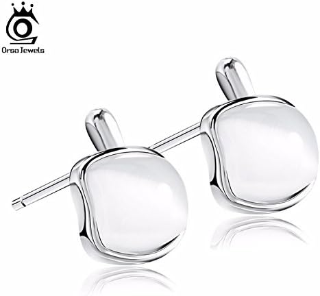 GemMart Jewelry Hot Women Stud Earrings Jewelry on Beautiful White Natural Cat's Eye Stone Earring Studs