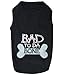 Parisian Pet Dog T-Shirt - Embroidered Bad to Da Bone Dog Clothes - 100% Cotton, Sleeveless Pet Vest - Machine Washable Shirt for Large Dogs XL