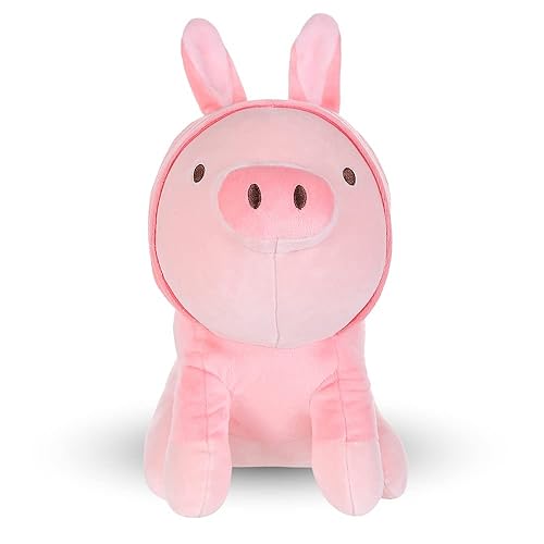 MINISO Sitting Piglet Stuffed Animal Plush with Rabbit