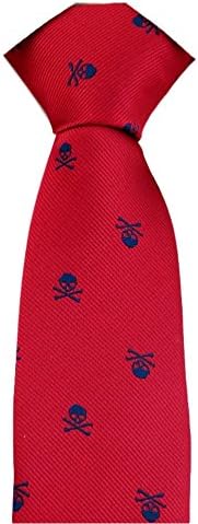 Gazebo Green Modern Skinny Tie (Choose your Color) (Red/Navy Skulls)