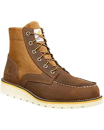 Carhartt Men's 6" Wedge Moc Toe Soft Toe Boot FW6035-M, Brown/Tan, 15W