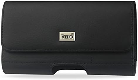 Iphone 8 Plus / 7 Plus / 6 6S Plus Black Leather Slim Reiko Wallet Pouch Case (Fits W/ Slim Single Layer Protector On)