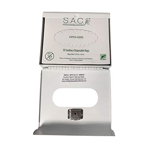 Sanitary Napkin Disposal Bags and Dispenser Set. Includes 100 Bags