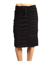 XCVI Wirble doble Shirred Panel longitud de rodilla Falda