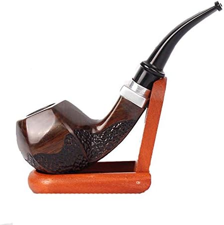 Ebony Ebony Pipe Solid Wood Hand-Made Curved Handle Pipe Removable And Washable 9Mm Filter Suitable For Gift Black + Bag,C [Energy Class A]