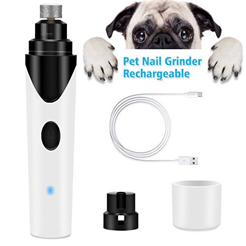 Ultra Quiet Pet Nail Grinder for Dogs Electric Rechargeable USB Charging Dog Nail Grinder Trimmer Clipper for Small Medium Large Dogs Cats and Other Animal Paws