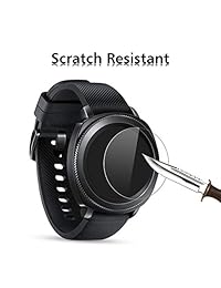 OMOTON Protector de pantalla para Samsung Galaxy Watch (1.654 in)   Gear Sport   Gear S2 - Protector de pantalla de vidrio templado [cobertura completa] [sin burbujas] [resistente a los arañazos]