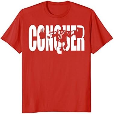 Mens CONQUER - Squat - Leg Day T-Shirt Large Red