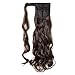 One Piece Ponytail Hair Extensions Clip in Wrap Around on Pony Tail 125G Thick Real Natural Synthetic Fibre Ponytail Hairstyle Hairpiece for Women Curly 17 inch medium brownthumb 2