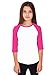 Hat and Beyond Kids Raglan Jersey Child Toddler Youth Uniforms 3/4 Sleeves T Shirts (Medium (6-7 Years), (Kid) 5bh03_White/Pink)