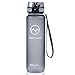 SOPHISTICATED Water Bottle, 32oz Large - Eco-Friendly Tritan Co-Polyester Plastic - with Flip Top Lid & Adjustable Strap - BPA Free - Best for Gym, Cycling, Camping, Running
