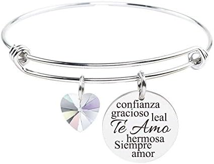 ピンクボックス I Love You バングル スペイン語のスワロフスキークリスタル製 送料無料限定セール中 ゴールド