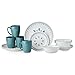 Corelle Santorini Sky Dinner Set, Blue/Turquoise