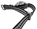 ArtStyle Watch Band with Colorful Nylon Material Strap and Heavy Duty Brushed Buckle (Black/Grey, 22mm)
