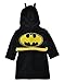 DC Comics Little/Big Boys' Batman Fleece Hooded Robe, Black 4T