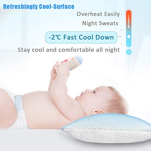 ZPECC Toddler Cooling Pillow Case for Sleeping, Breathable Soft Ice Silk Pillowcase for Night Sweats and Hot Flashes, Q-Max 0.4 Cooling Cover With Hidden Zipper, Machine Washable, Toddler 14\