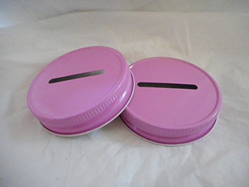 Click Here to See More Images Metal Mason Jar Coin Lid - Pink Double Pack