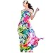 GERINLY Chiffon Sarong Wrap: Fresh Zephyranthes Print Oversize Beach Cover Up (Rose)