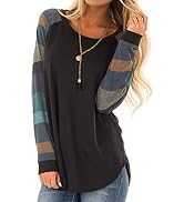 Halife Women's Lightweight Color Block Long Sleeve Pullover - Loose Fit Tunic Top/Sweatshirt - View #5