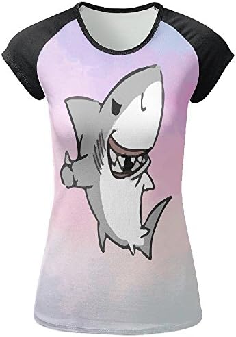 XIUARROWXIU Women's T-Shirt Little Shark Casual Crew Short Sleeve Tees
